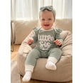 thumbnail image 4 of RUINIXCW Baby Girl 'Little Sister' 3-Piece Outfit Ruffle Sleeves Romper Pants  Bow Headband, 4 of 6