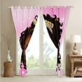 thumbnail image 5 of Erosebridal Black Princess Window Curtains American African Blackout Curtains 38"Wx45"L Glitter Pink Black Little Curtains & Drapes Stars Window Treatments 2 Panels, 5 of 6