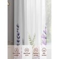 thumbnail image 6 of Lavender Leaf Sheer Curtains 72 Inch Length 2 Panels Set, Garden Flora Illustrations Watercolor White Voile Window Treatment Curtains Sheers Drapes for Bedroom/Living Room/Kitchen 52"x72"x2, 6 of 7