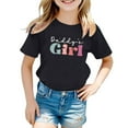 thumbnail image 1 of FhsagQ T-Shirts Décontractés pour Enfants, Motif Lettre, Multicolore, Col Rond, Manches Courtes, Taille 7/8, Été, Noir, 6-7 Ans, 1 of 4