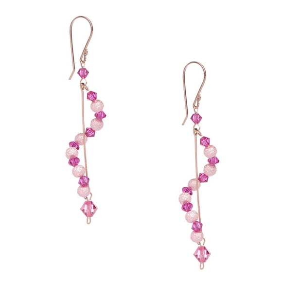 Aretes con Cristal Preciosa en Aleación con Oro 18k Jands Jands Joyeria y Moda JA-217-A 01 ROS FU