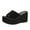 Black, variant on Kukoosong Sandals Women Matsu Heel Thick Sole Slope Heel Womens Shoes Breathable Slip-on Beach Sandals Wedge Sandals for Women Black 35