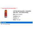 thumbnail image 2 of Left Tail Light Assembly - Compatible with 1995 - 1997 Nissan Pickup 1996, 2 of 2