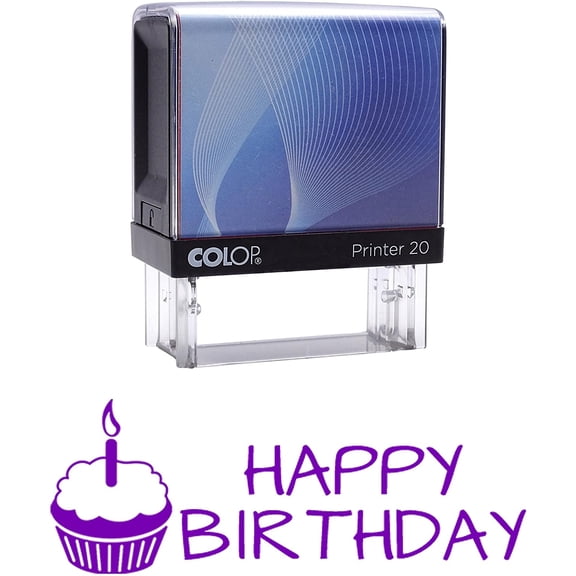 HAPPY BIRTHDAY Self Inking Rubber Stamp Custom Colop Office Stationary P20 Mini Stamper