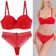 thumbnail image 1 of Ladies Sexy Suit French Sexy Ultra-thin Flower Pattern Underwire Thin Lace Bra Set, 1 of 1
