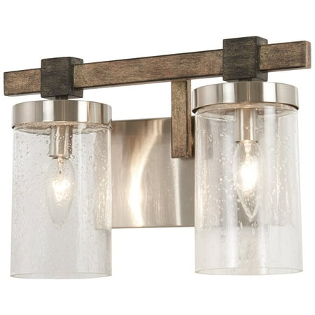 Minka Lavery Chrome Sconce - Minka Lavery Bridlewood 2 Light Bath - Stone Grey W/Brushed Nickel - 4632-106