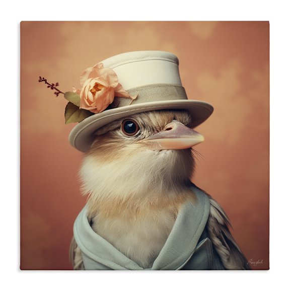 Stupell Industries Glam Bird in Vintage Hat Canvas Art, 30 x 30, by Roozbeh