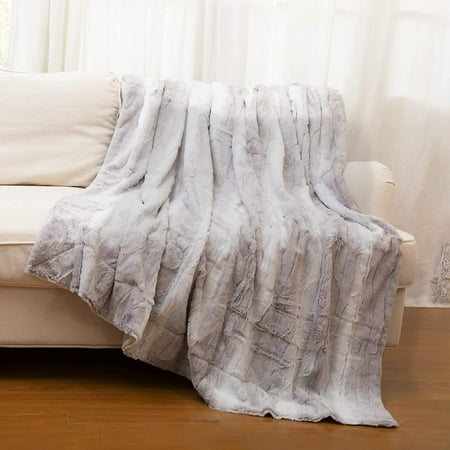 Cheer Collection Faux Fur Leaf Design Throw Blanket 60 x 70 – Marble Gray Cheer Collection Faux Fur Leaf Design Throw Blanket 60 x 70 – Marble Gray