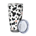 thumbnail image 2 of 20oz Car Cup Three-Piece Set Of Single Silver Edge No Smell Easy To Carry Heat Preservation For Daily Car Sports Travel Simple Cow Print Pattern1_3, 2 of 8