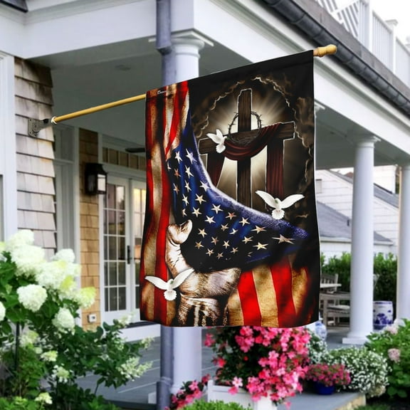 Christian Cross Flag - Garden Flag (11.5" x 17.5")