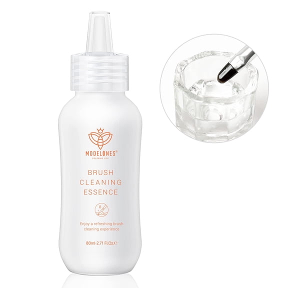 Modelones Nail Art Brush Cleaner & Restorer for Gel Polish/Nail Extension Gel/Nail Art Liner/Dip Powder/Acrylic Builder Manicure Brush DIY Salon at Home - 80ml/2.71 Fl.Oz