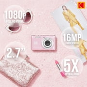Kodak PixPro Friendly Zoom FZ55 16MP 1080p Full HD Digital Camera (Pastel Pink)
