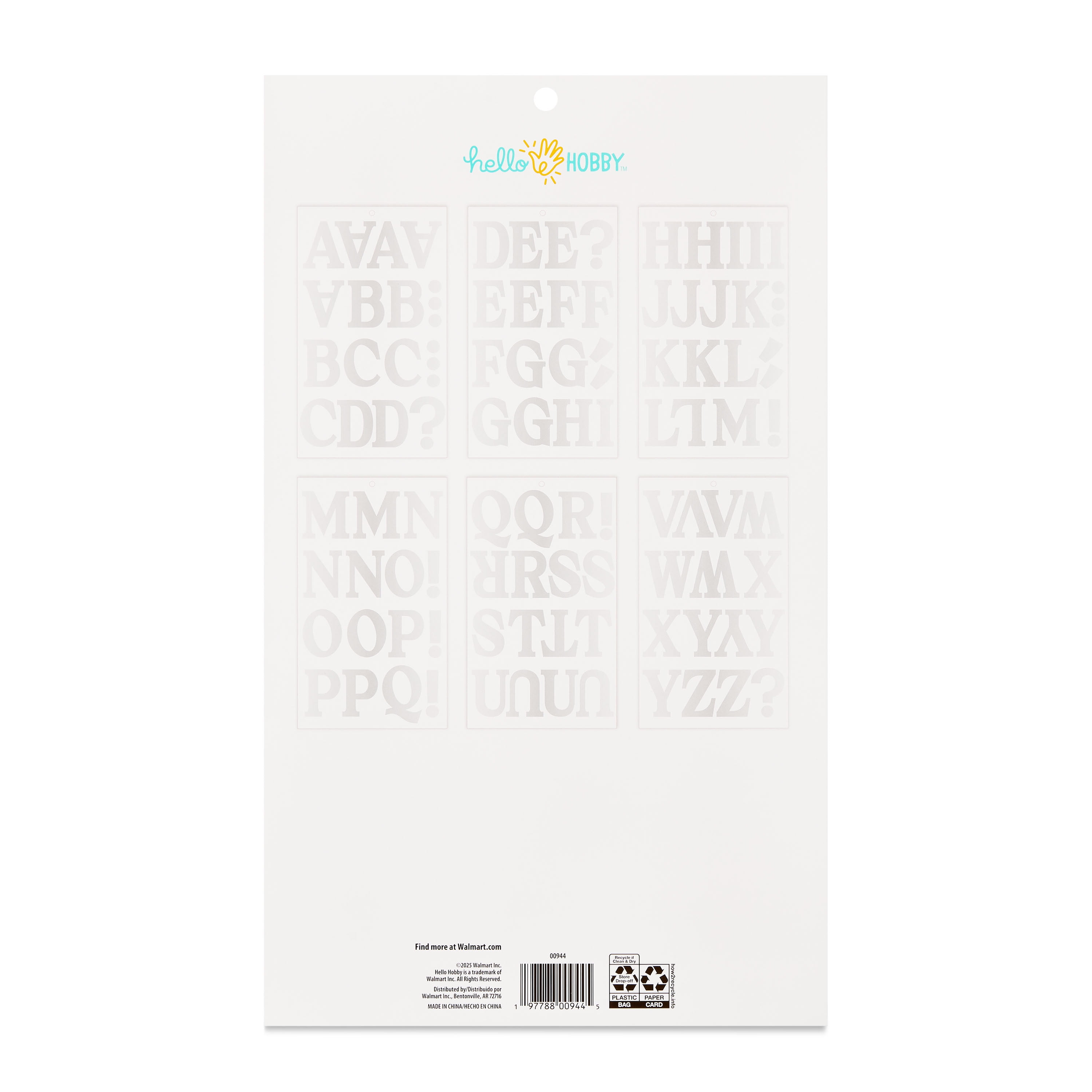 Hello Hobby Extra Large Silver Foil Alphabet Stickers, 104 Count for Kids and Crafts