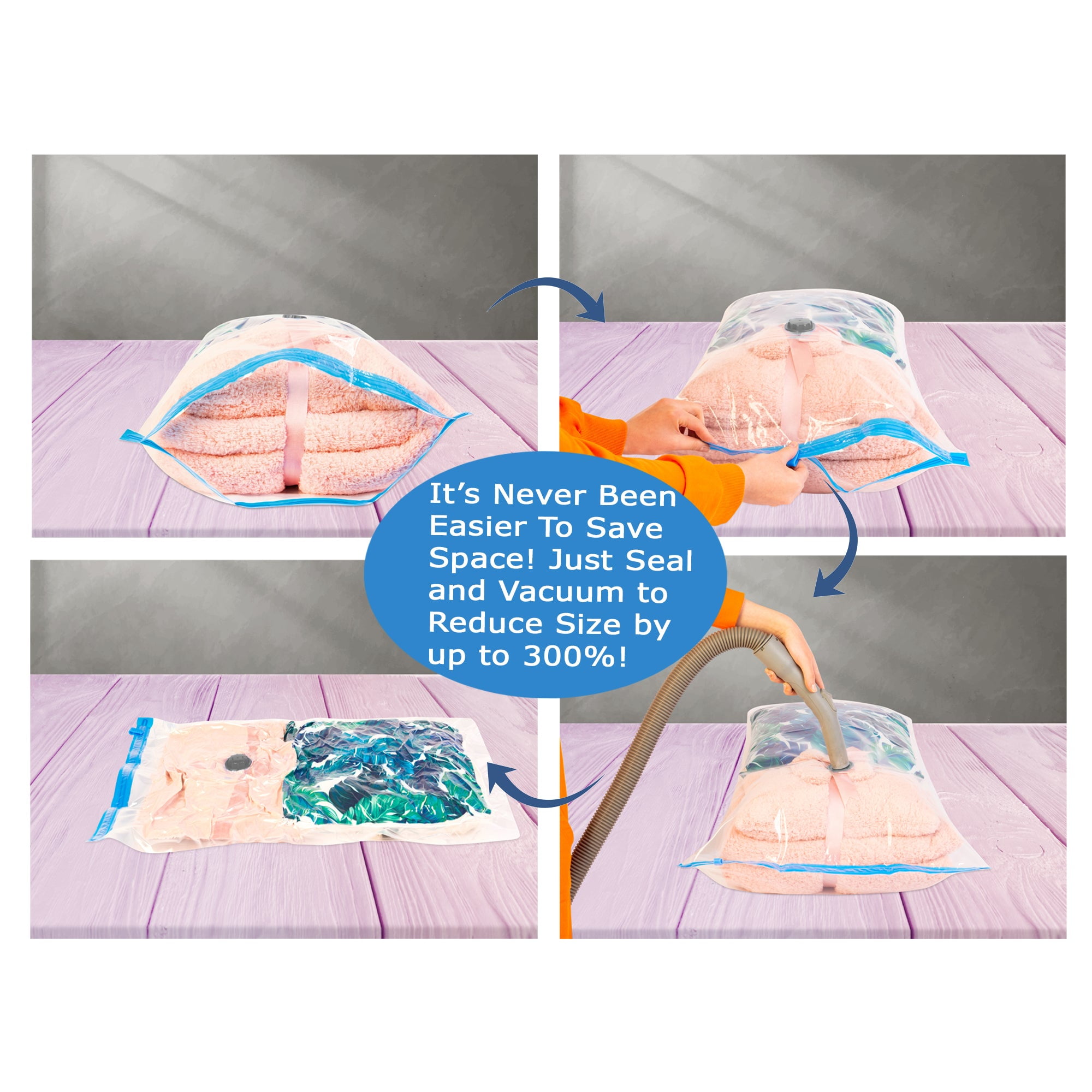 60 Super Value Pack Large 28"x20" Vacuum Storage Bags Reduces Space by up to 300%