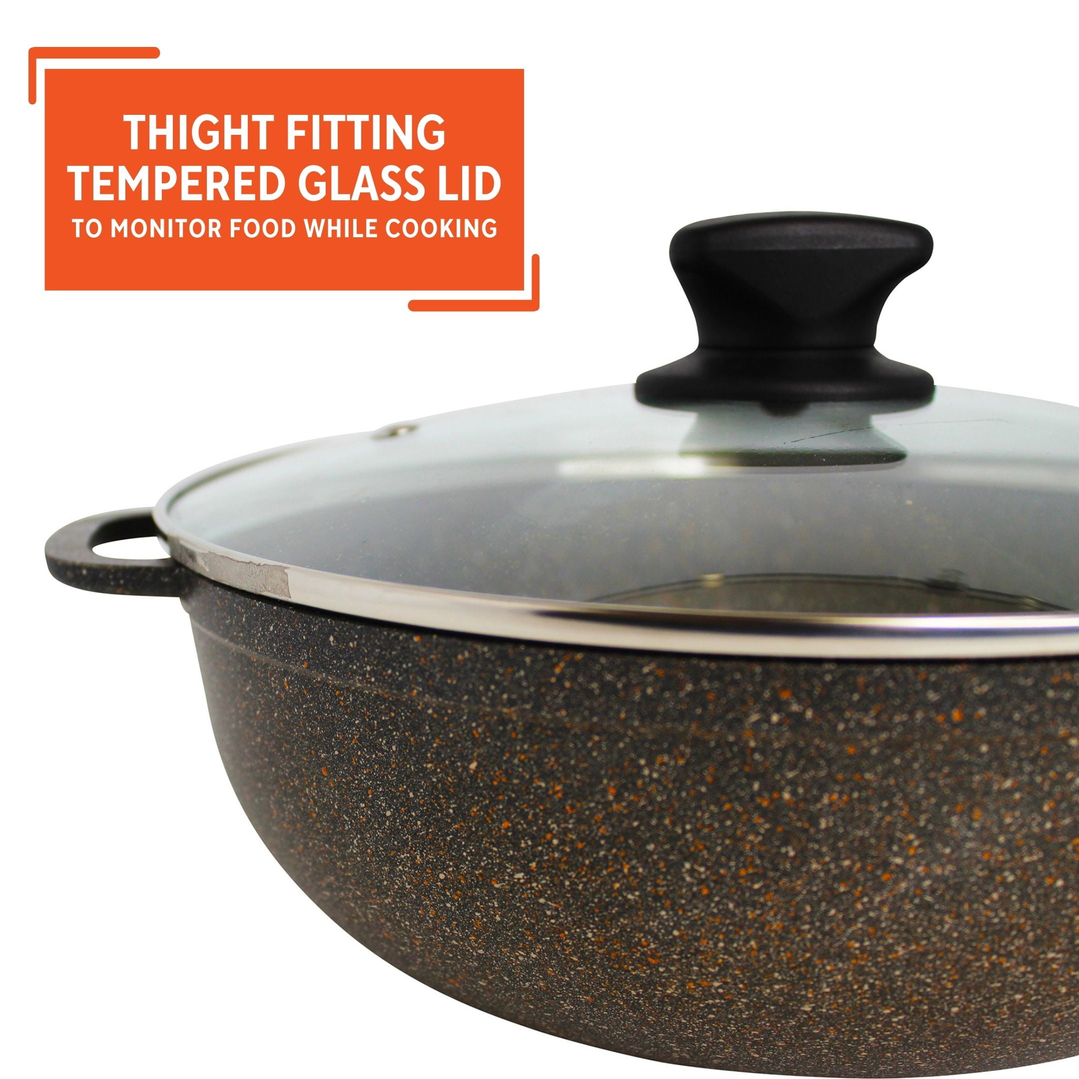 Vesuvio 8 Quart Nonstick Dutch Oven Nontoxic Ceramic Coated Stock Pot Safe  Glass