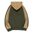 thumbnail image 3 of BiZtdJrK Men's Athletic Jackets Color Block Full Zip Long Sleeve Hooded Sweatshirt Jacket Loose Fit Fashion Outerwear with Pockets Army Green S, 3 of 8
