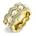 thumbnail image 1 of Alamode TK3520-6 Bague Femme en Acier Inoxydable IP Gold avec Synthétique en Blanc - Taille 6, 1 of 1