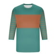 thumbnail image 4 of AnuYalue Big and Tall 3/4 Sleeve Tops for Men Fashion Color Block Striped T-Shirt Lightweight Crewneck Shirts Outdoor Workout Tees, 4 of 4
