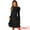 Black, variant on DARING DIVA Stretchy Puff Long Sleeve Ruffle Hem Knit Dress S Wine