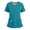 Cyan, variant on Women's V-Neck Scrub Top with Side Buttons - Short Sleeve Side Slit Tee, Quick Access for Nurses & Medical Professionals | Scrub Tops Women, Scrub Tops Watermelon Red L