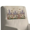 thumbnail image 4 of SCRAWLGOD Lavender Daisy Butterfly Beige 1 Piece Head Rest Cover for Recliner 17x27 in Recliner Headrest Protector Waterproof PU Leather Couch Chair Head Protector for Sofa, 4 of 7