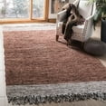 thumbnail image 4 of SAFAVIEH Vintage Leather Horatio Braided Fringe Border Area Rug, Light Grey/Brown, 6' x 6' Square, 4 of 5