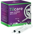 thumbnail image 1 of 3ml Oral Dispenser Syringe with Cover 100 Pack by Tilcare - Sterile Plastic Medicine Droppers for Children, Pets & Adults – Latex-Free Medication Syringe Without Needle - Syringes for Glue and Epoxy, 1 of 9