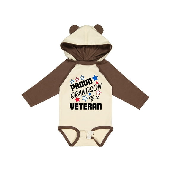 Inktastic Proud Grandson of a Veteran Veterans Day Boys Long Sleeve Baby Bodysuit