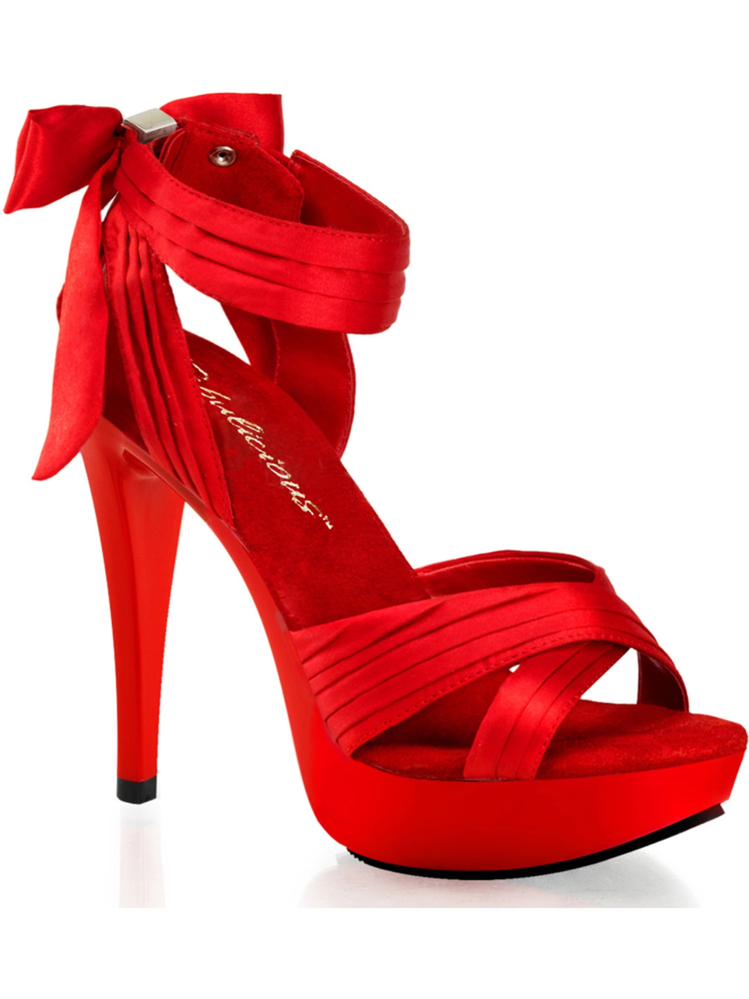 red small heel shoes