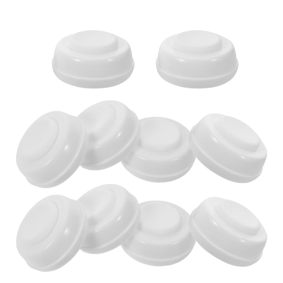 Luxshiny 10Pcs Wide Mouth Bottle Lids White PP Material Leakproof Screw on Caps for Feeding Bottles