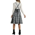 thumbnail image 3 of INSPIRE CHIC Overall Plaid Dress for Women's Christmas Tartan Pinafore Suspender Skirt XL Black, 3 of 6