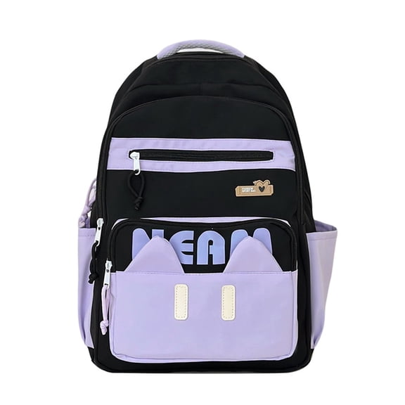 Cat Bag Backpack 3D Ears Lightweight Daypack, Big Laptop Backpacks for College Bookbag Travel Daypack-Purple