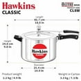 thumbnail image 4 of Hawkins Classic CL8W 8 L Aluminum Pressure Cooker, Medium, Silver, 8-Liter Wide Body, 4 of 7