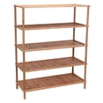 thumbnail image 2 of Household Essentials 5-Tier Bamboo Shoe Rack, Basket weave, 2 of 4