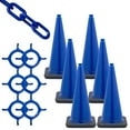 thumbnail image 2 of 28 Inch Traffic Blue Traffic Cone and Chain Kit (6 Pk), 2 of 3