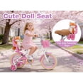 thumbnail image 6 of Korimefa Girls Bike for Toddlers 4-8 Years Old Kids, 14 inch Kids Bike with Training Wheels, Basket and Doll Seat, Children Bicycles with Handbrake, White, 6 of 18