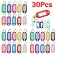thumbnail image 1 of 50/30/10Pcs Plastic Keychain Key Tags Id Label Name Tags With Split Ring For Baggage Key Chains Key Rings, 1 of 5