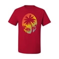 thumbnail image 2 of Tropical Palm Trees Silhouettes with Sunset | Mens Pop Culture Graphic T-Shirt, Red, 4XL, 2 of 4