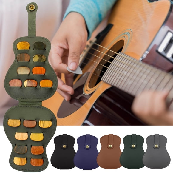 Púa de guitarra de acero inoxidable para músicos - Regalo personalizado para su hijo por cumpleaños, Navidad y graduación con estuche de cuero para guardar