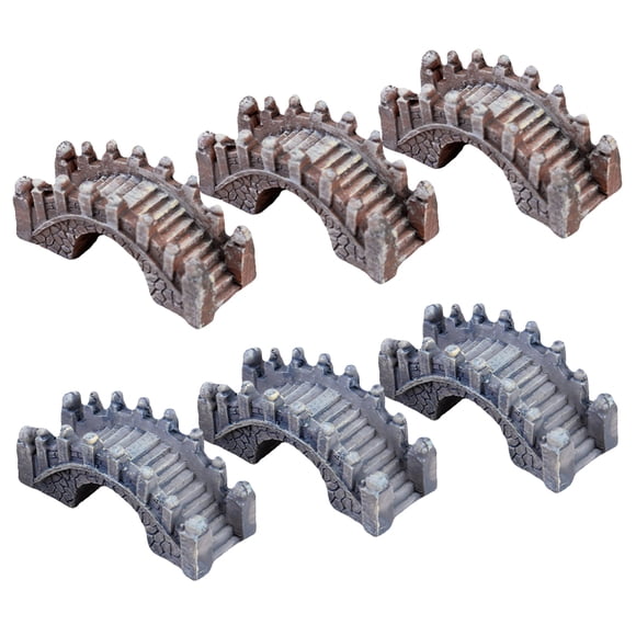 CTIRCHIU 6PCS Decorative Bridge For Micro Landscape Resin Bridge Model With Arch Design Assorted Color