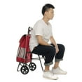 thumbnail image 6 of Folding Shopping Cart, Collapsible Shopping Trolley Carts with Seat, Shopping Grocery Foldable Cart, Stair Climber, 154lbs Capacity, 6 of 10