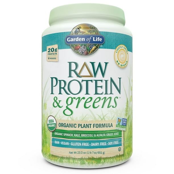 Garden Of Life Raw Protein Greens Powder Lightly Sweet 20g Protein 1 4lb 23 0oz Walmart Com Walmart Com