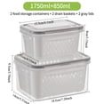 thumbnail image 2 of 2-Piece Produce Saver Containers for Fridge with Lids, Removable Colanders for Fruits, Vegetables, Berries, and Meat to Stay Fresh Longer, 2 of 10