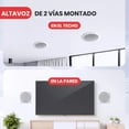 thumbnail image 4 of Par de Bocinas de 8" Empotrables para Techo o Pared Pyle, Sistema de Sonido 2 Vías, 250W de Potencia, Tweeter de Titanio, Diseño de Montaje al Ras, Blanco, 4 of 7
