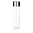 thumbnail image 1 of Clear Plastic Professional Cylinder Bottle with Wide Silver Disc Cap - 8 oz / 250 ml, 1 of 4