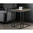 thumbnail image 2 of Sunpan Arden 23.5" Modern Wood C-shaped End Table in Black/Charcoal Gray, 2 of 8