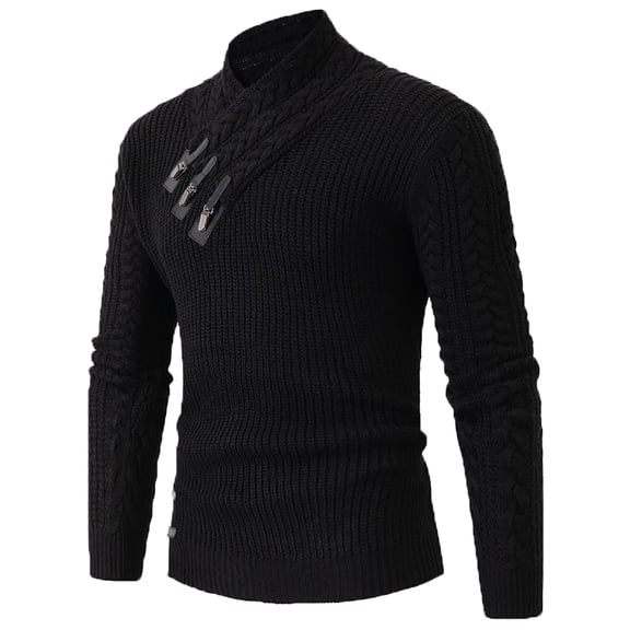 Vedolay Mens Sweaters Long Sleeve Pullover Sweaters Winter Warm Tops Black,XL