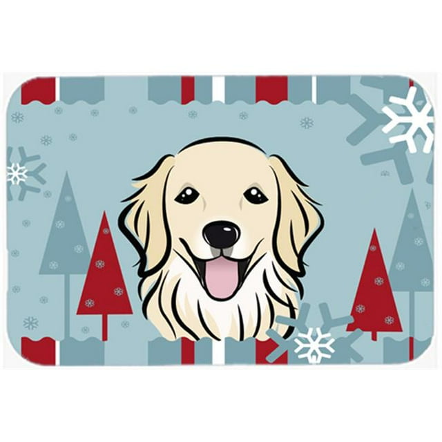 Winter Holiday Golden Retriever Kitchen & Bath Mat, 20 x 30