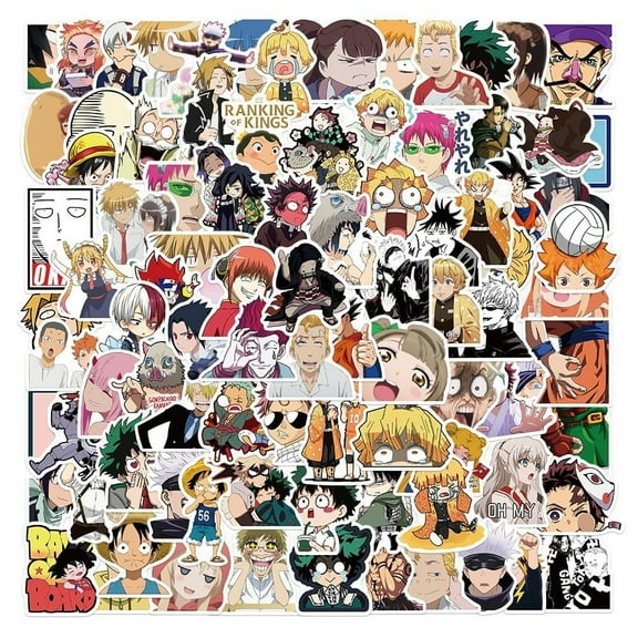 Large Anime Stickers Mixed Pack,100Pcs Mixed With Classic Anime Theme Sticker Pack,Vinyl Stickers for Bottles, Laptops, Skateboards&Notebooks