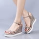thumbnail image 1 of Zapatos de mujer de verano Boca de pescado Tacón de cuña medio Sandalias de mujer con hebilla de metal Wmkox8yii  nm9513, 1 of 4